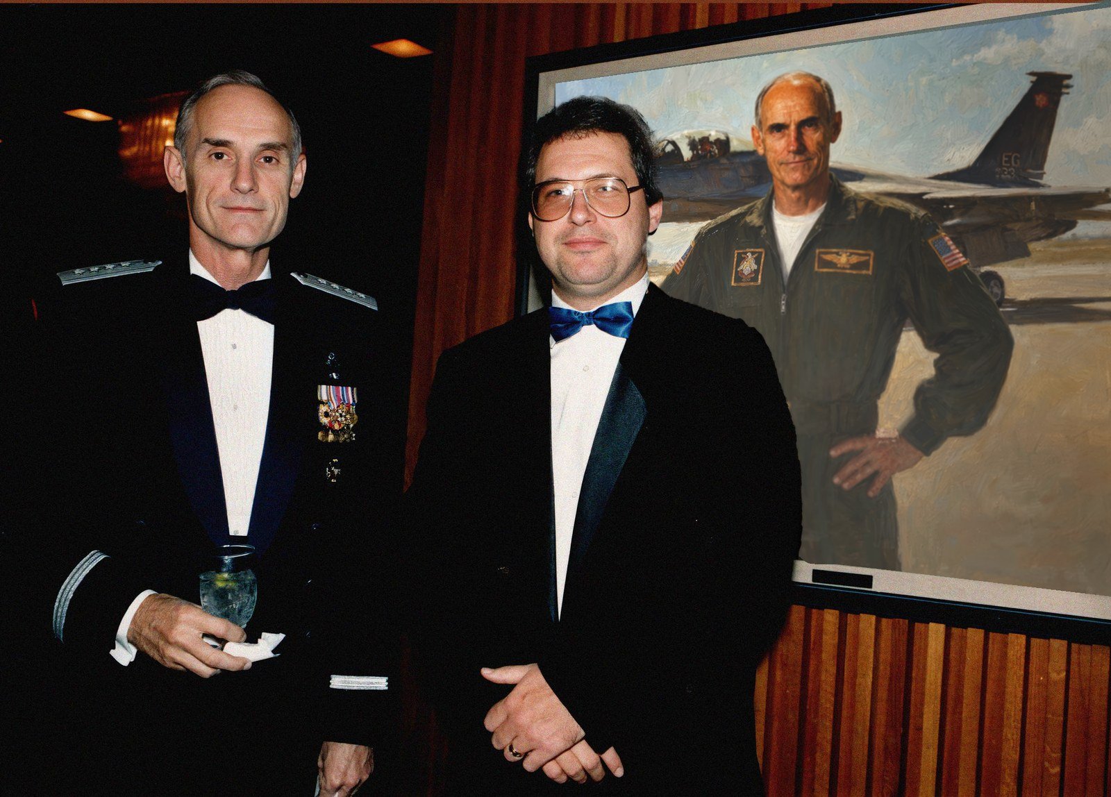 William Dean Hinsch and General Merrill McPeak at the formal presentation of the completed portrait