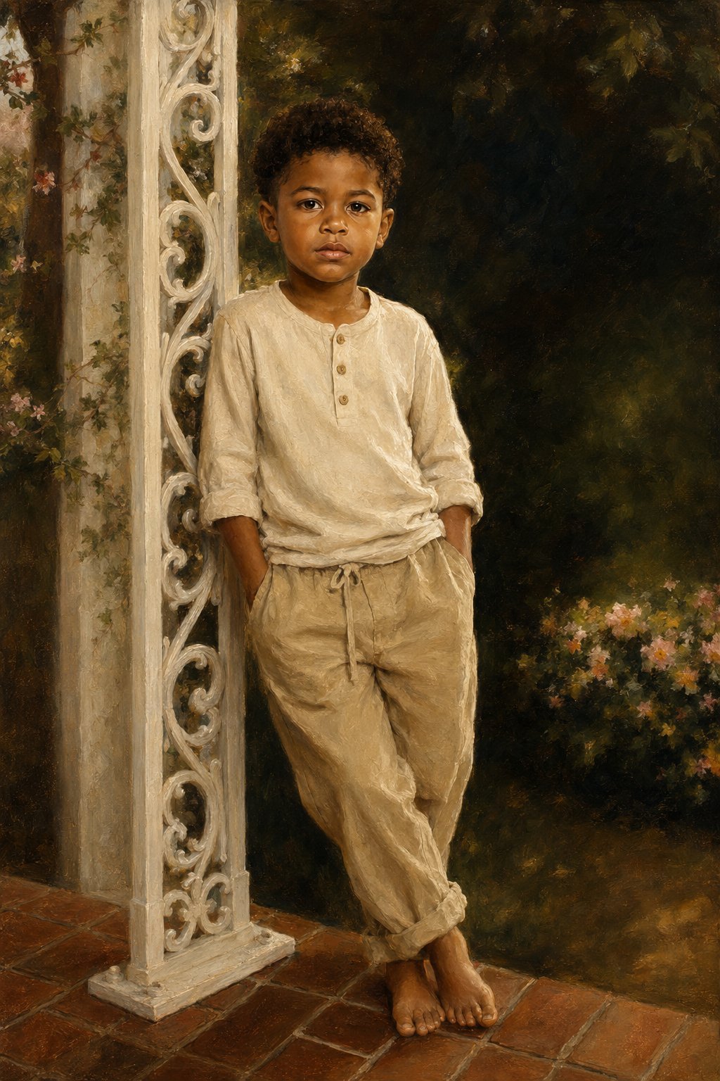 Portrait of a young boy, Adnan Reshi, by William Dean Hinsch