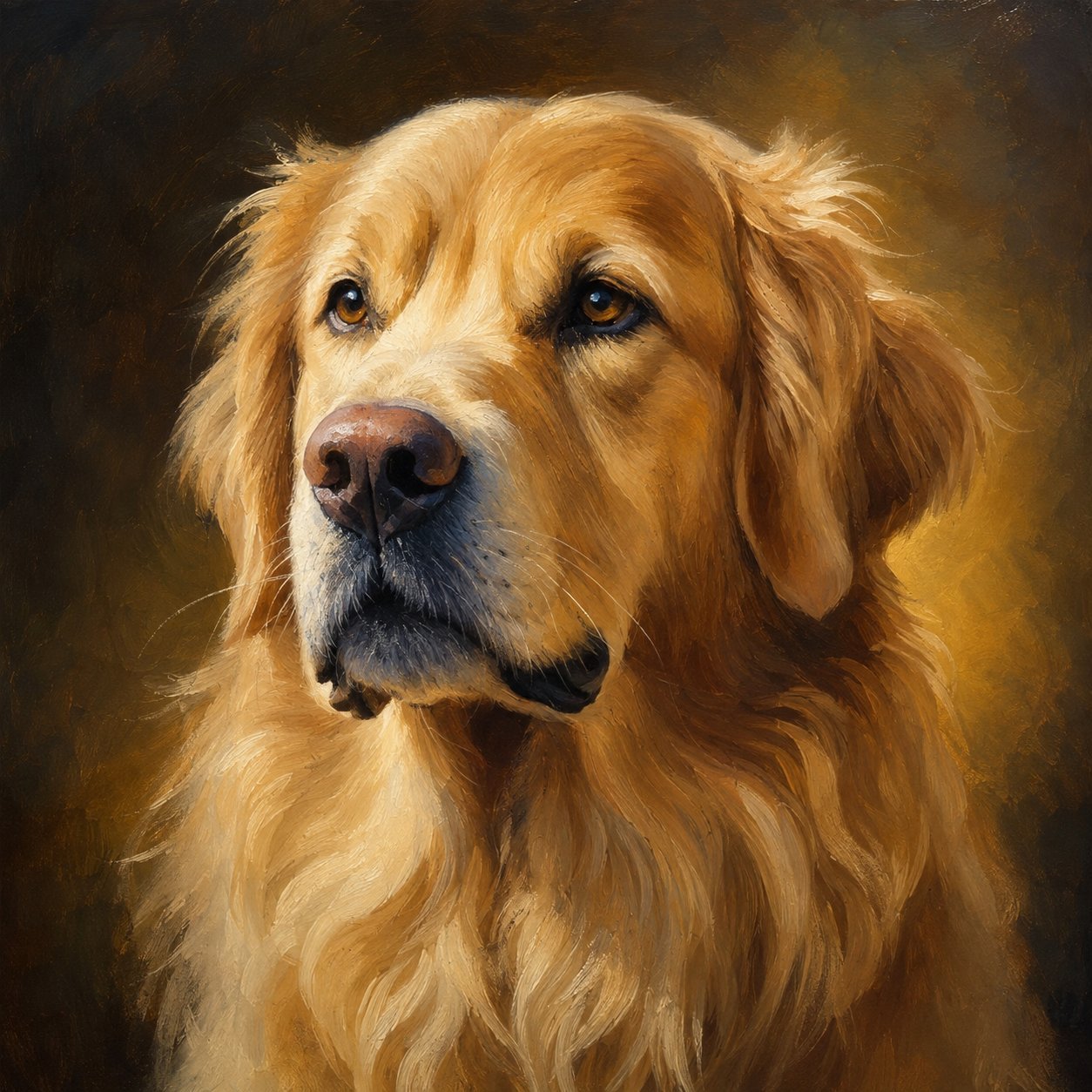 Golden retriever portrait by William Dean Hinsch