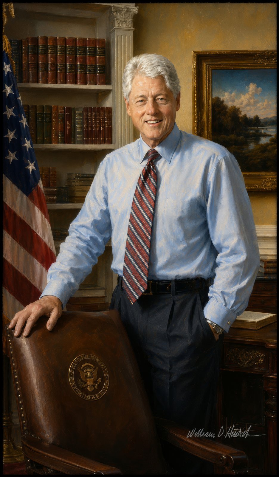Portrait of President Bill Clinton by William Dean Hinsch