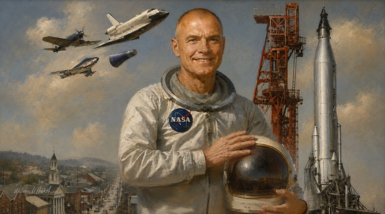 Portrait of astronaut John Glenn by William Dean Hinsch