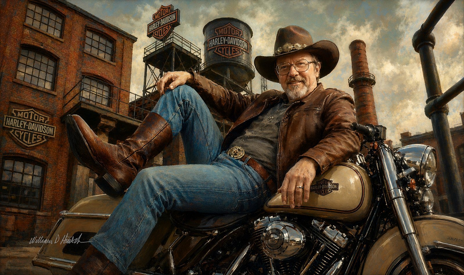 Portrait of Rich Teerlink, CEO of Harley-Davidson, by William Dean Hinsch