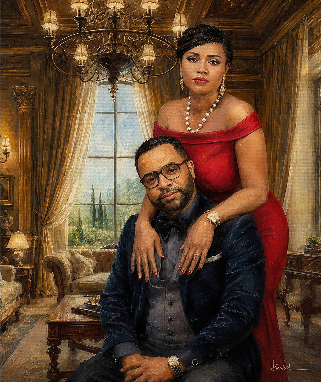 Tanya and Herman, formal portrait by William Dean Hinsch