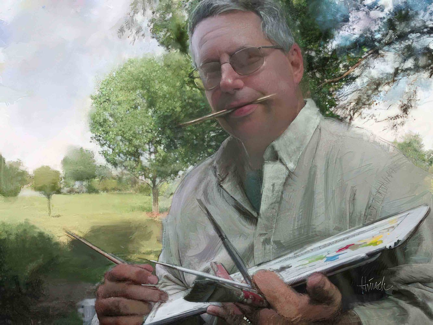 Self-portrait of William Dean Hinsch, painted in 1986