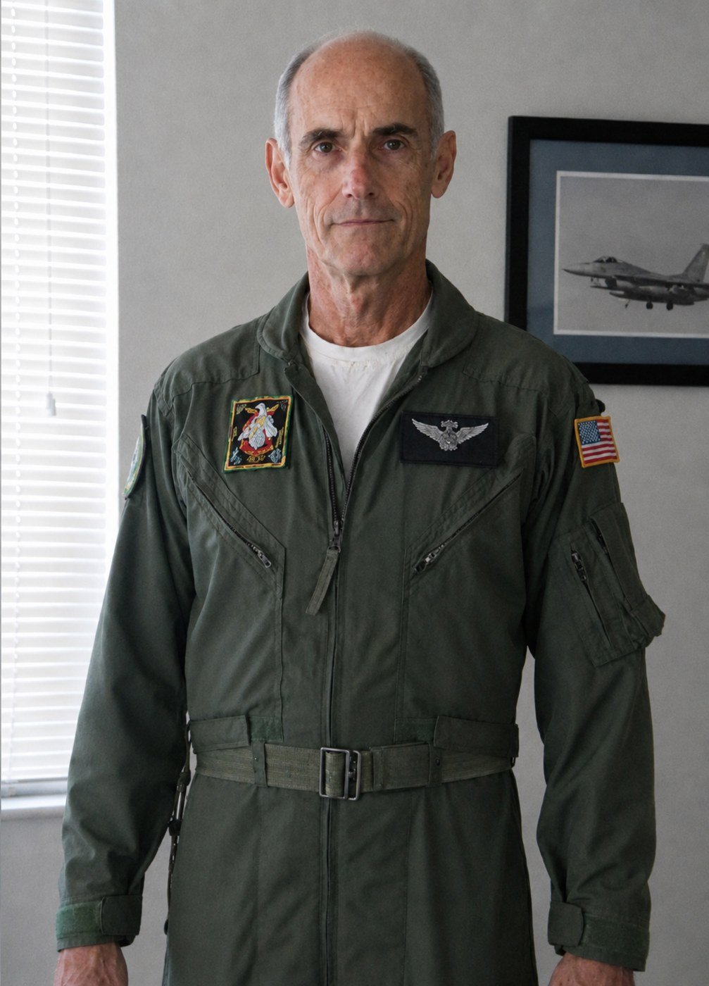 General Merrill McPeak, reference photo taken at home in his flight suit
